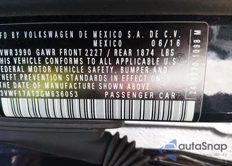 2016 Volkswagen Beetle 1.8T Classic from USA, damaged, VIN 3VWF17AT3GM636053